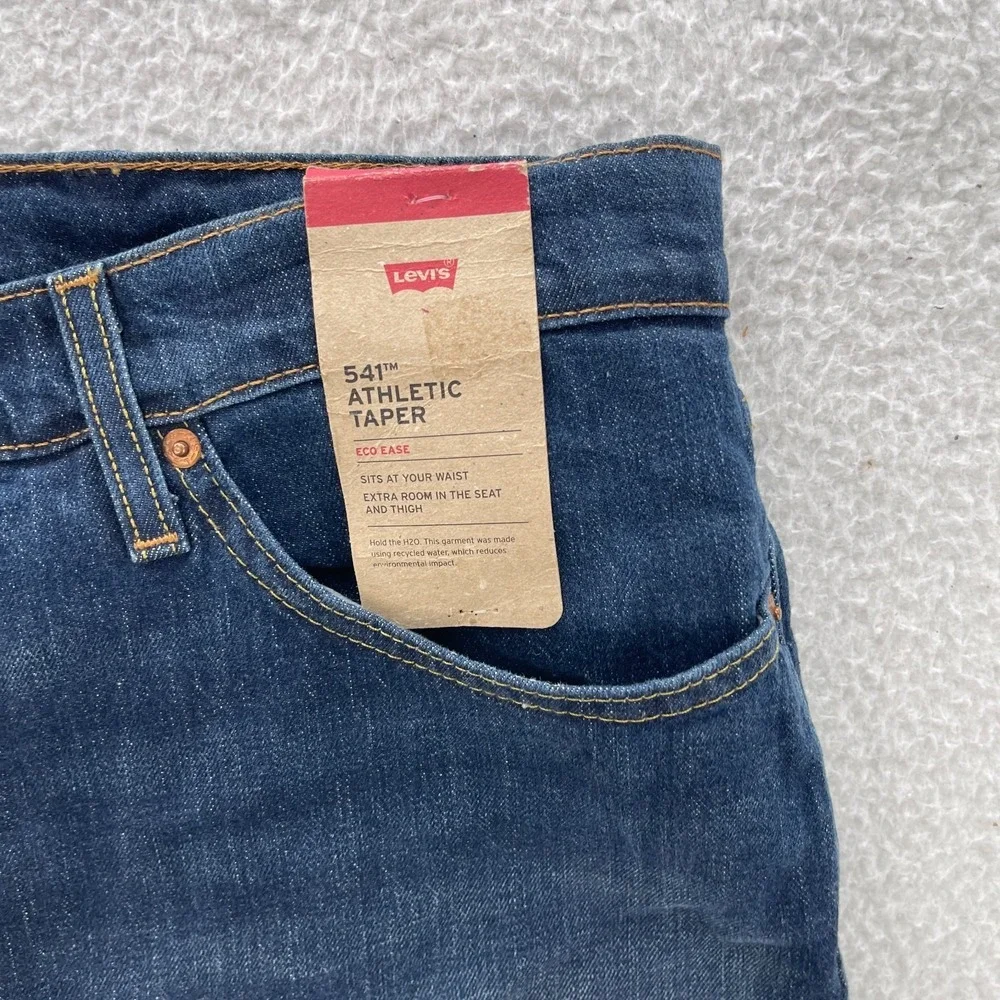 Levis 541 Jeans Men 40x30 Athletic Tapered Dark Wash Stretch Denim Casual Preppy